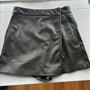 Black Faux Leather Mini Skirt